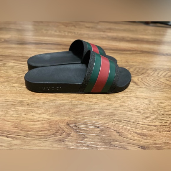 Mens Gucci Rubber Pool Slide Web Size 7 - Picture 2 of 8